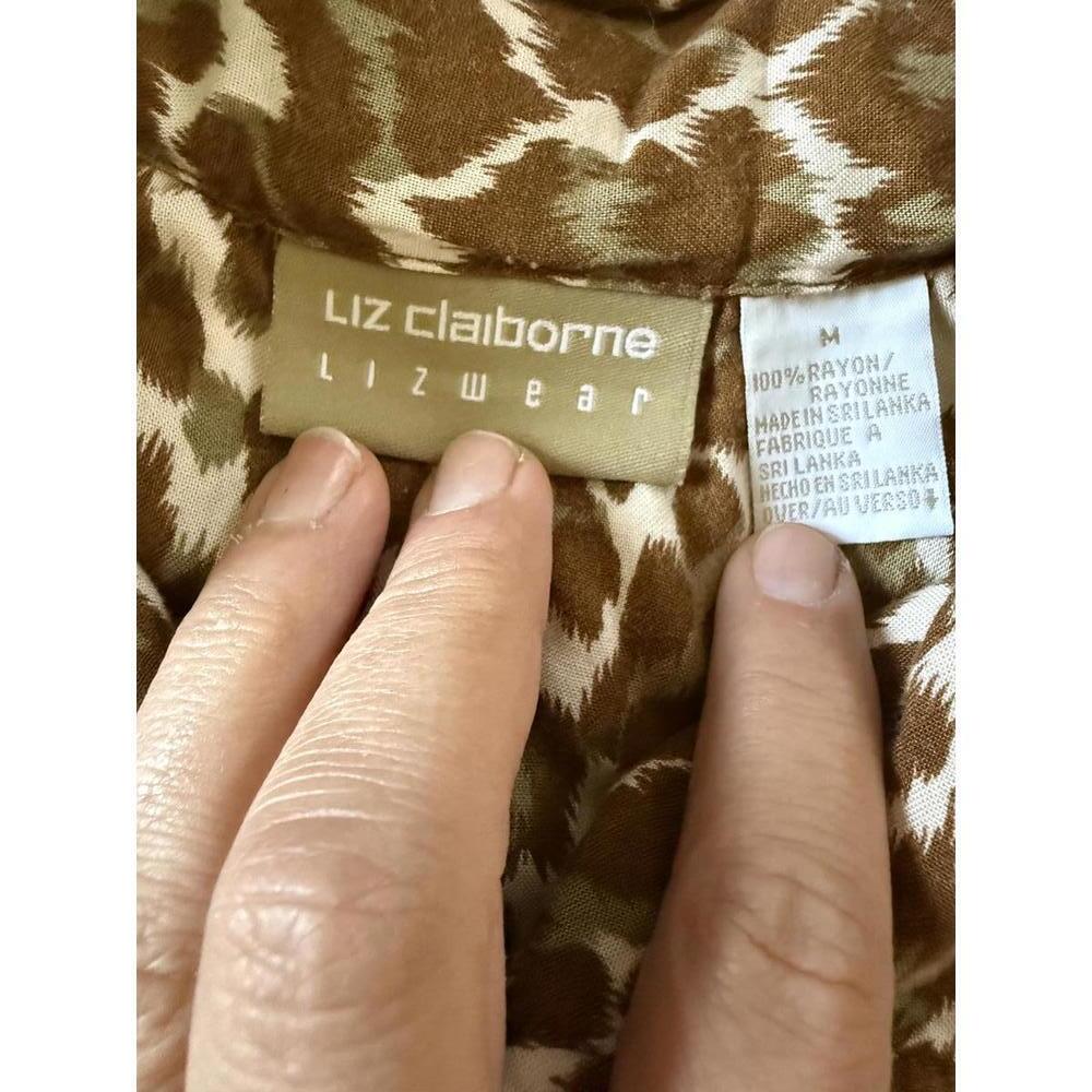 Liz Claiborne Lizwear Leopard Button-Up Shirt M - Picture 6 of 6